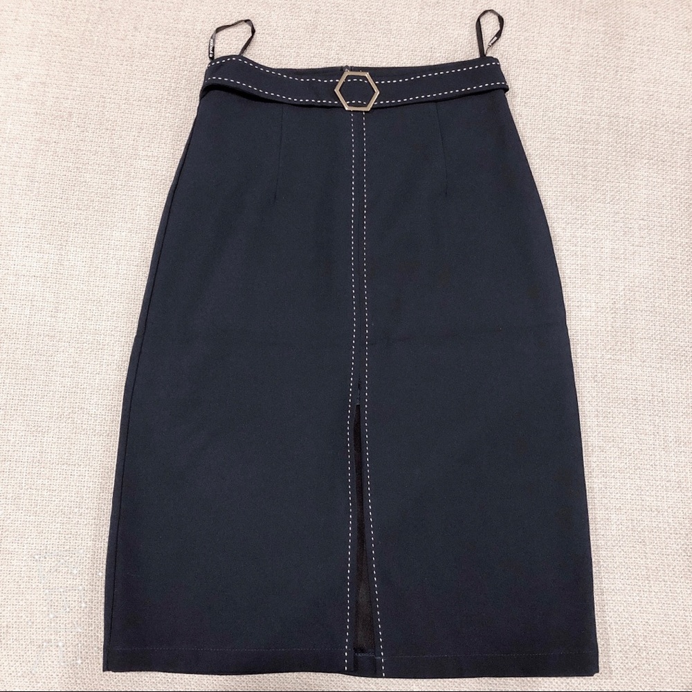 Elegant Japanese Style Skirt. Navy A-shape pro